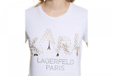 Karl Lagerfeld Paris Womens Necklace Graphic T-Shirt L2WHA011