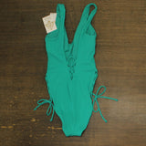 Becca Womens Standard Modern Edge High-Leg One Piece Swimsuit Peacock Blue S