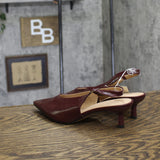 A New Day Samantha Slingback Kitten Heels 94462865 Burgundy Red 8M