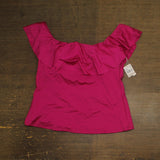 Trina Turk Womens Standard Monaco Ruffle Tankini Swim Top Sangria Pink 12