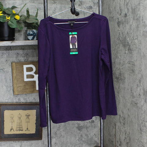 Banana Republic Womens Long Sleeve Knit Shirt Top 1797427 Purple XL