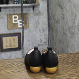 Journee Collection Womens Maggs Faux Wood Block Heel Loafers MAGGS Black 7.5M