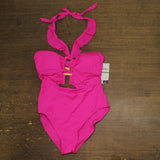 Soluna Womens Buckle-Up Convertible One Piece Swimsuit Cosmopolitan Pink L