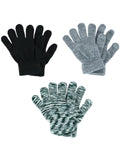 Polar Extreme Boys 3-Pair Magic Knit Gloves Set 93996107 Gray Multi FM