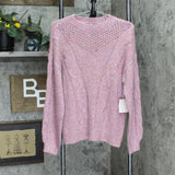Lc Lauren Conrad Women's Cable-Knit Texture Sweater WL23S031RN Pink Confetti M
