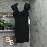 Siena Womens Ruffled Bodycon Mini Dress SATP1725 Black 6