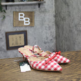 Wild Fable Womens Lysandra Gingham Eyelet Kitten Heels 92611148 Red / White 6.5M