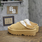 Bearpaw Navigate Open Toe Slide Platform Suede Sandals 1009137032 Iced Coffee 8M