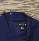 B. Darlin Juniors Short Sleeve Mockneck Mini Dress 45UAP84 Navy Blue 3/4