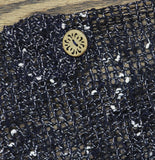 Nina Leonard Womens Coconut Button Stretch Netting Bolero 691446 Navy Blue XL