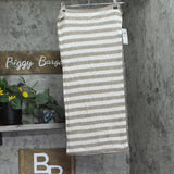Charter Club 100% Cashmere Striped Rectangle Scarf Brown Sugar Heather Combo