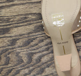 Dolce Vita Imitation Pearl Mesh Flare Heeled Dress Sandals Blush Mesh Brown 6M