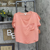 State Of Day Womens 2-Pc. Silk Touch Short Sleeve Pajama Set Sea Coral Pink L