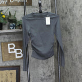 A New Day Womens Long Sleeve Seamless T-Shirt 92786504 Gray S