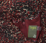 Taylor Womens Petite Long-Sleeve Chiffon Dress 3109P Crimson Red Multi 4P