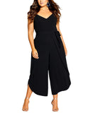 City Chic Breezy Elastic Waist Front Tie Wrap Leg Pants 201966 Black 20W
