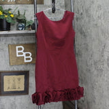 Donna Ricco Womens Ruffle-Hem Sheath Dress DR50636 Wine Red 8