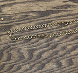 Womens Cable Chain Antique Choker Necklace Gold Yellow 16''+3''