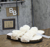 Auden Womens Jane Two Band Buckle Slide Slippers 91308535 Cream Off White 10M