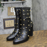 I.n.c. International Concepts Faux Leather Dress Ankle Boots Black / Gold 5.5M