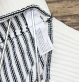 Universal Thread Long Sleeve Collared Neck Pullover Sweater Black Striped M