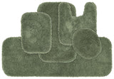 Garland Rug Shaggy Nylon Bath Mat Rug 5-Piece Set Deep Fern Green Standard