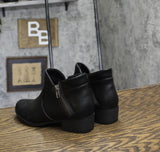 Sun + Stone Womens Adelinee Faux Leather Ankle Boots 10017856000 Black 5M