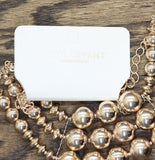 Lane Bryant Chunky Bib Faux Pearl Bead Layered Necklace Gold Yellow 17" + 3"