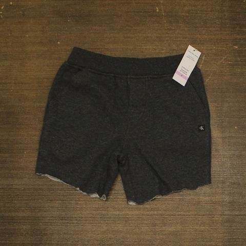 Calvin Klein Jeans Cutoff Distressed Fleece Sweatshorts Charcoal Gray 6