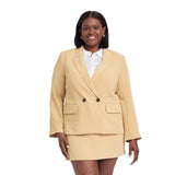 A New Day Signature Crepe Slim Fit Long Sleeve Blazer with Buttons Tan Brown 2XL