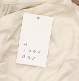 A New Day Womens Slim Fit Long Sleeve Top 94618974 Cream Off White L