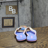 Floopi Women Durable EVA Floral Textured Flip Flops Blue 6M