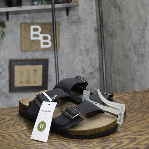 Goodfellow & Co Mens Ashwin Two Band Footbed Sandals 81202616 Black 11M