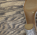 INC International Concepts Block Heel Sandals Silver Crystal Gray 6.5M