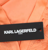 Karl Lagerfeld Paris Eyelet Cotton A-Line Shirtdress Belted Coral Orange Pink 16