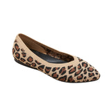 A New Day Womens Claire Knit Washable Ballet Flats Light Brown Animal 6.5M