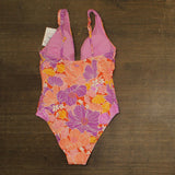 Roxy Womens One Piece Plunge Swimsuit 434001925 Lilac Purple Multi L