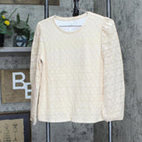 Ghimli Womens Lined Crochet Knit Blouse Shirt Top Off White See Measurements