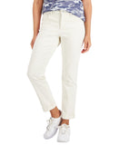 Style & Co. Roll Petite Mid Rise Curvy Girlfriend Jeans Eggnog Off White 8P
