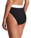 Lauren Ralph Lauren Banded High-Waist Bikini Bottom Black / White Multi 10