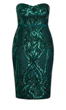 City Chic Sequin Sofia Midi Dress 6872836 Emerald Green 14