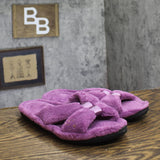 Isotoner Terry Double Band Non-Slip Slippers Purple 7.5-8