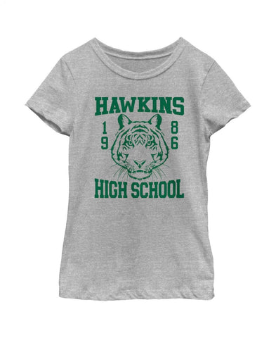 Netflix Girls Stranger Things Hawkins High School 1986 Tee T Shirt Gray XS
