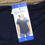 Jessica Simpson Womens Short Sleeve Flutter T-Shirt Tee 1685886 Navy Blue L