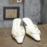 Karen Scott Womens Vintage Fabric Short Heels 1673ee63b9fc0e Off White 5.5M