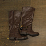 Style & Co. Womens Maliaa Faux Leather Knee-High Boots Brown Smooth 5M