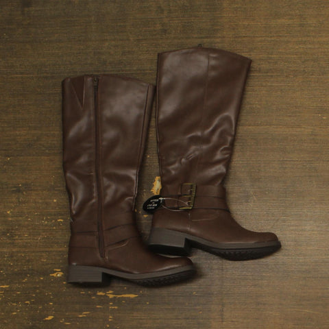 Style & Co. Womens Maliaa Faux Leather Knee-High Boots Brown Smooth 5M