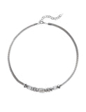 Catherines Solana Mesh Snake Chain Beaded Necklace Silver Gray 20'' + 3''
