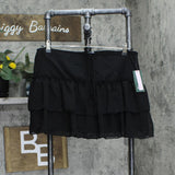 Wild Fable Womens Lined Mini Tiered Skirt with Drawstring Black XL