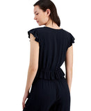 Miken Juniors Ruffled Cover-up Top Black XS